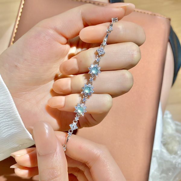 Natural hazardous material blue water jade bracelet