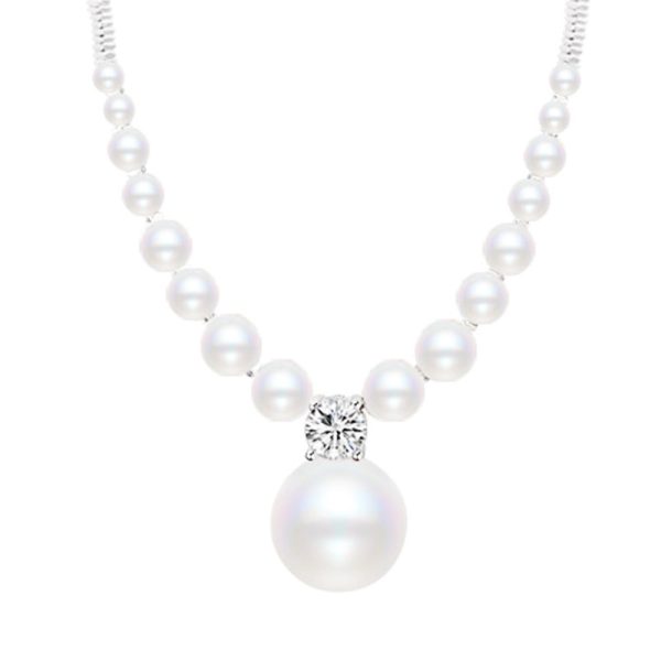 Broken silver and pearl necklace