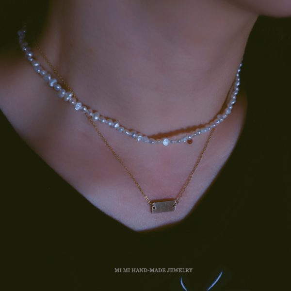 Baroque-shaped rare small pearl necklace - Image 2
