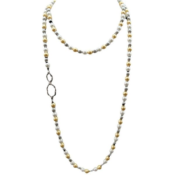 French-style multi-colored pearl long necklace - Image 3