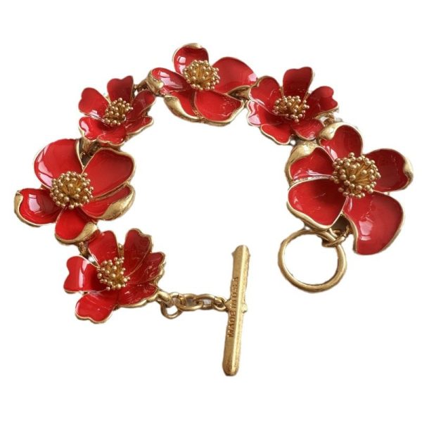 Colored enamel flower bracelet - Image 4