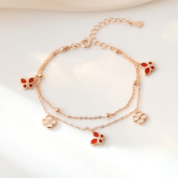 Four-leaf clover butterfly bracelet - Image 4