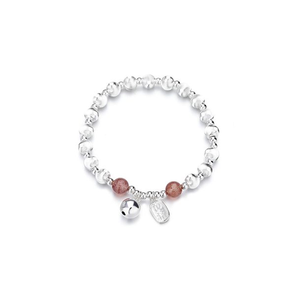 Strawberry Crystal Auspicious Charm Bracelet - Image 2