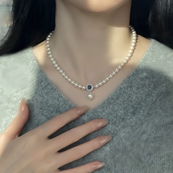 Natural Aquamarine Schiaparelli Pearl Necklace - Image 2