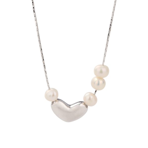 Love Heart Freshwater Pearl Necklace - Image 5