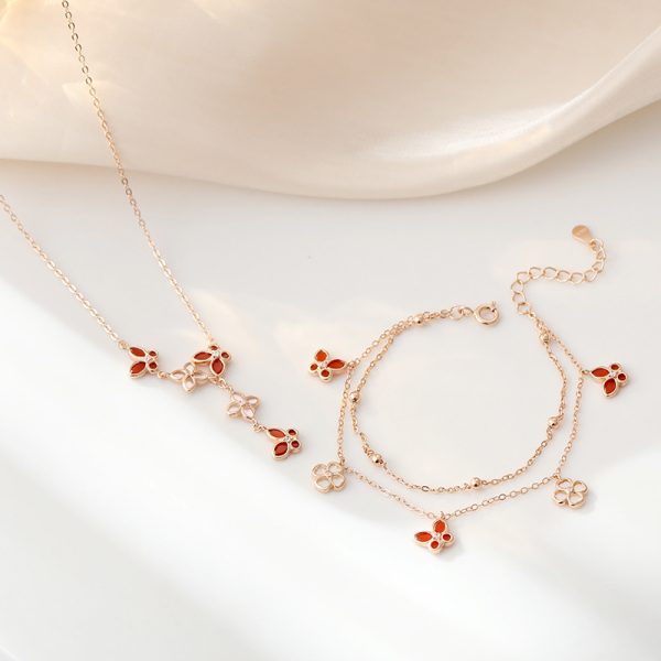 Four-leaf clover butterfly bracelet - Image 5