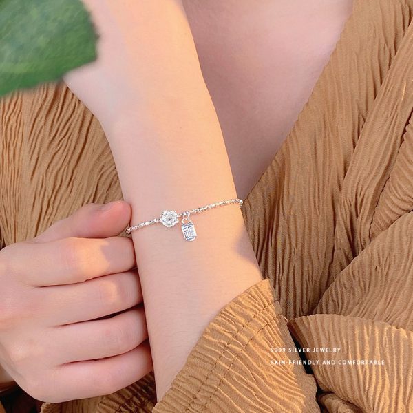 Lotus Pearl Shattered Silver Bracelet - Image 4