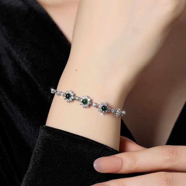 Natural hazardous material blue water jade bracelet - Image 4