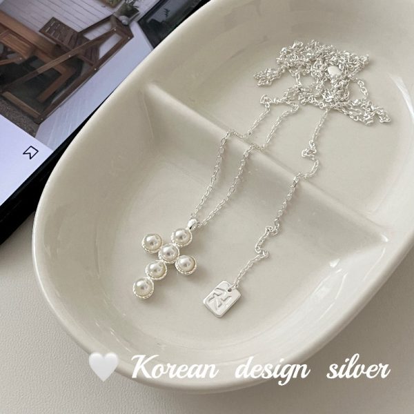 Pearl Cross Necklace - Image 5
