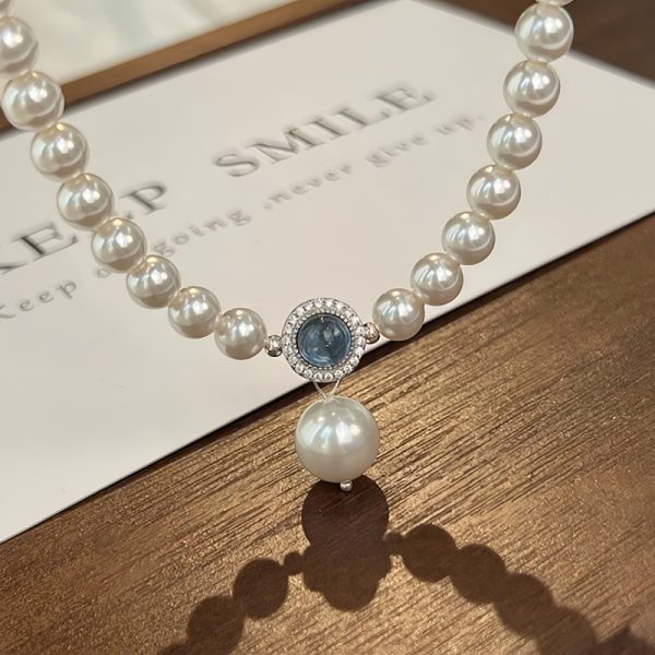 Natural Aquamarine Schiaparelli Pearl Necklace - Image 3