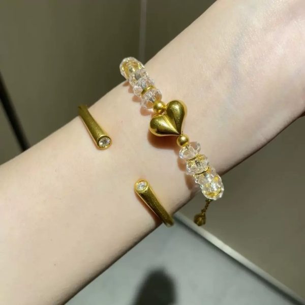 Golden Peach Beaded Bracelet - Image 5