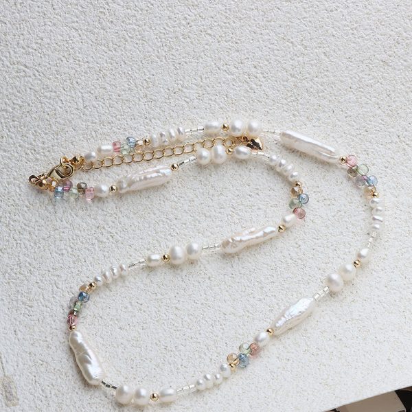 Freshwater pearl necklace and collar chain - Image 4