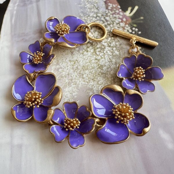 Colored enamel flower bracelet - Image 2
