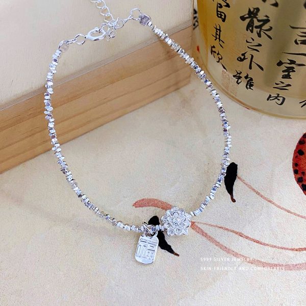 Lotus Pearl Shattered Silver Bracelet