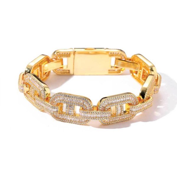 Hip-hop zircon jewelry - Amazon's new full-diamond pig-nose Cuban bracelet - Image 2