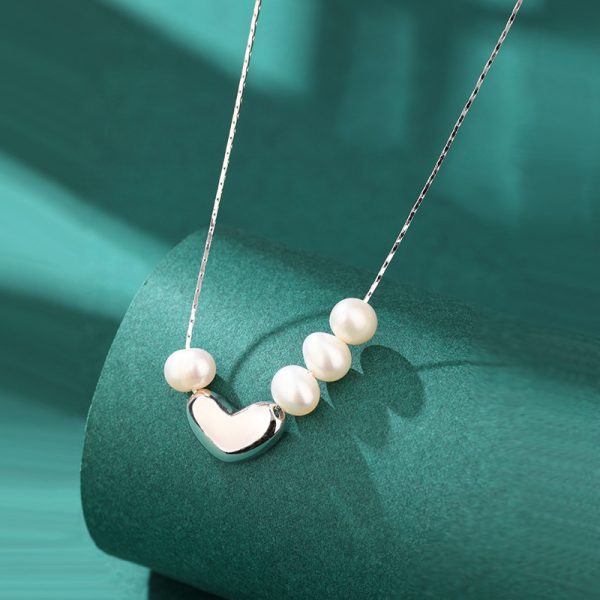 Love Heart Freshwater Pearl Necklace - Image 2