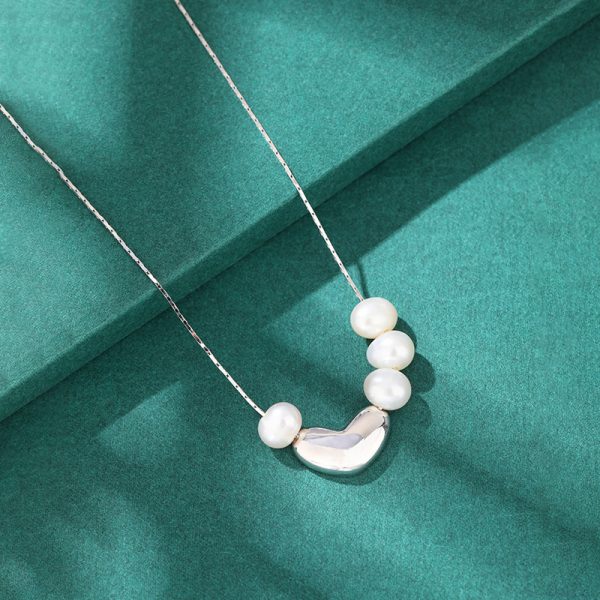 Love Heart Freshwater Pearl Necklace - Image 3