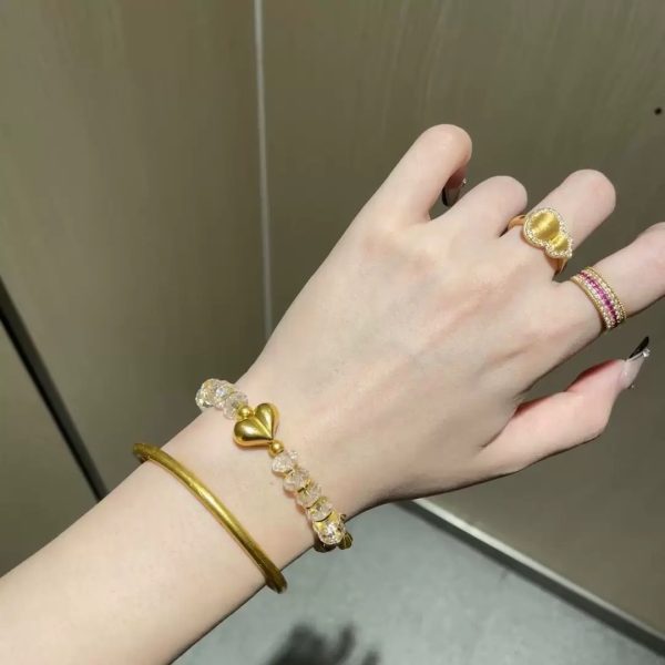 Golden Peach Beaded Bracelet - Image 2