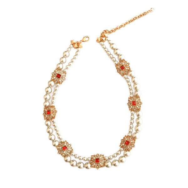 Double-row pearl necklace