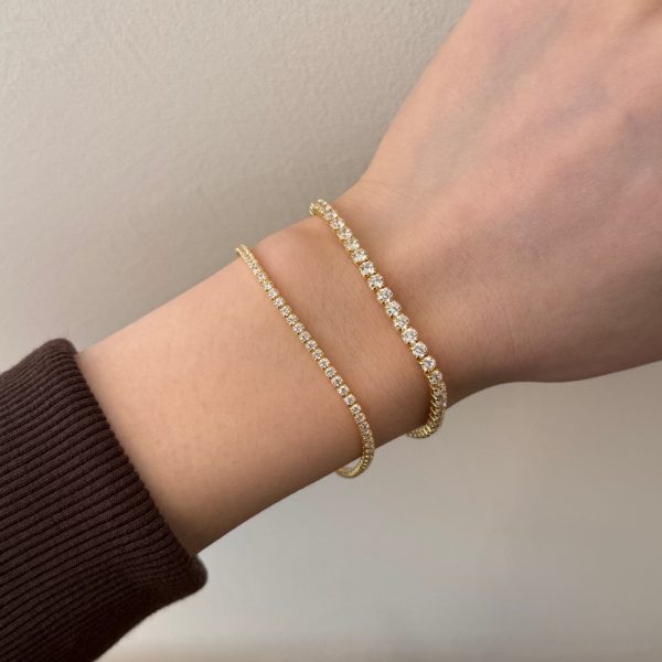 Pure silver bracelet set with diamonds - Image 2