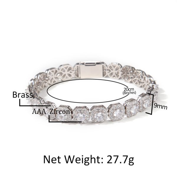 Square sugar-topped zircon bracelet - Image 3