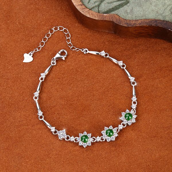 Natural hazardous material blue water jade bracelet - Image 2