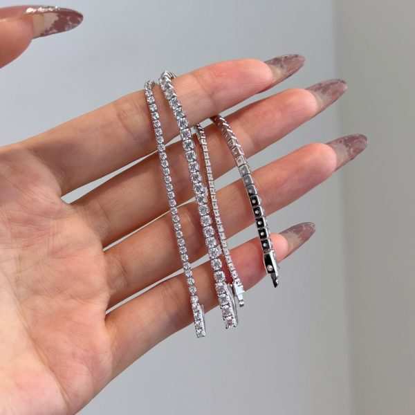 Pure silver bracelet set with diamonds - Image 3