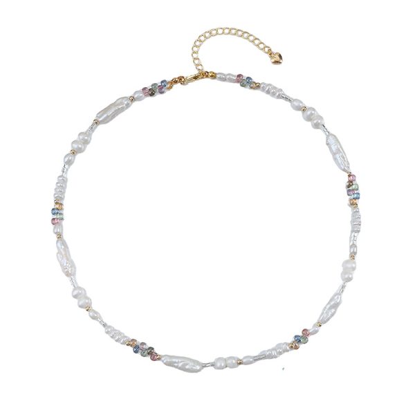 Freshwater pearl necklace and collar chain - Image 2