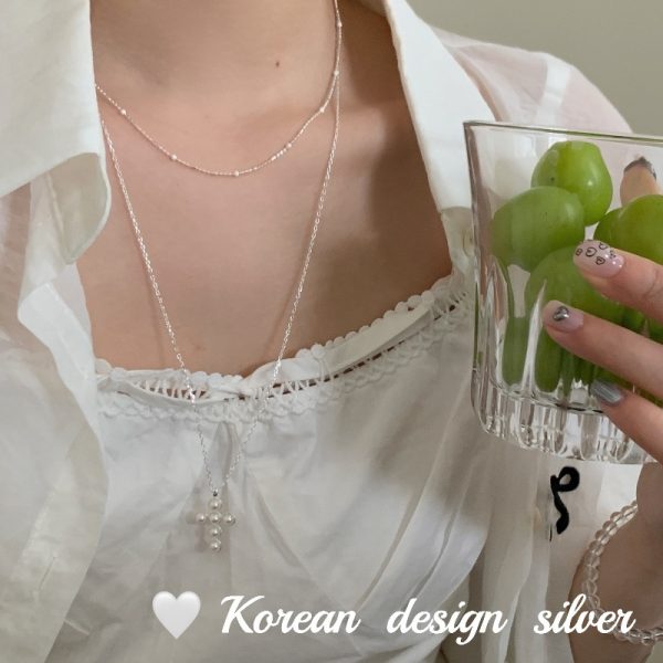 Pearl Cross Necklace - Image 4