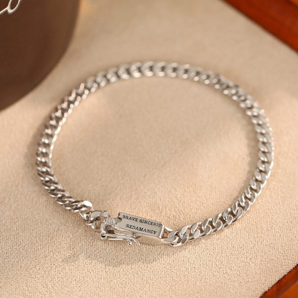 Couple-style square-shaped Cuban chain bracelet - Image 3