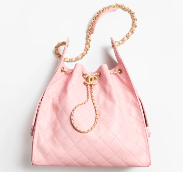 CHANEL 25 Medium Handbag   Particle embossed calf leather and gold metal Pale pink - Image 5
