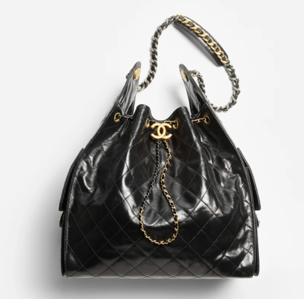 CHANEL 25 Medium Handbag   Shiny textured calf leather, gold and ruthenium metal black - Image 5