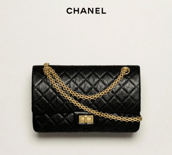 CHANEL 2.55 handbag Retro calf leather and gold metal black