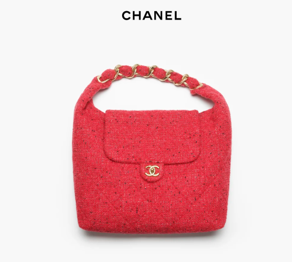 CHANEL Oversized hippie bag   Cotton twill soft fabric and gold metal black