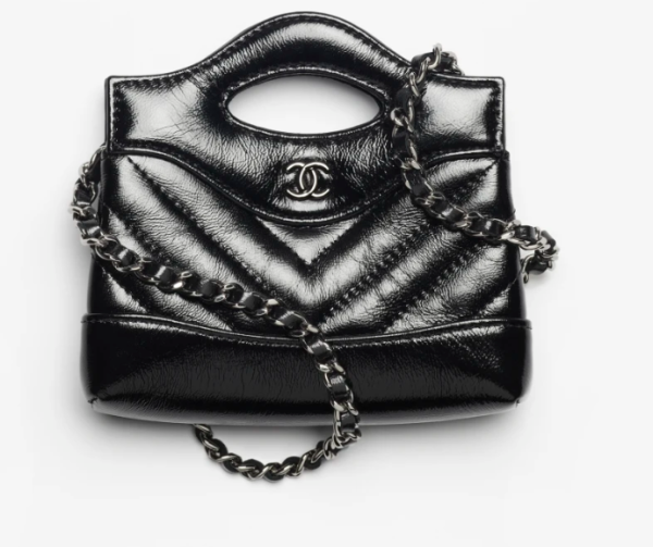 CHANEL 31 Mini Shopping Bag   Bright faced lambskin and ruthenium colored metal black - Image 5
