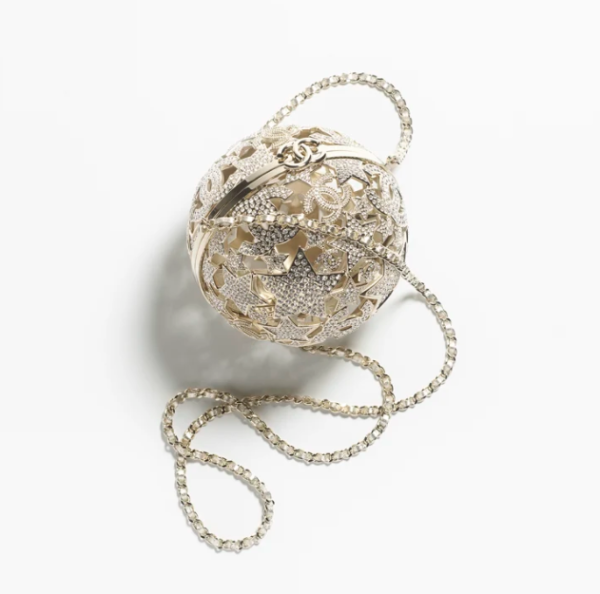 CHANEL Spherical hard dinner bag   golden metal
