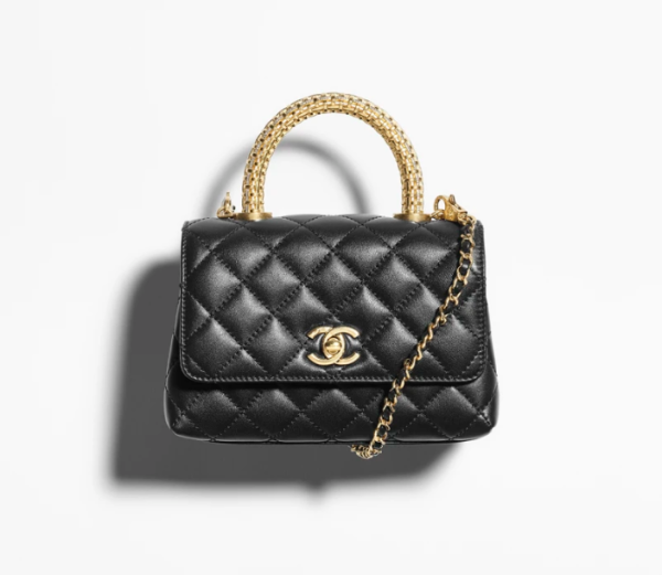 CHANEL Mini hood bag with handle made of calf leather