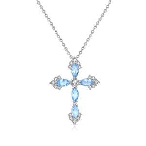Jewelry Natural Crystal Stone Hip Hop Cross Pendant
